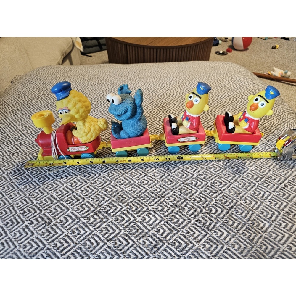 Vintage 1990s Sesame Street Train Tyco Playskool Big Bird, Cookie Monster & Bert
